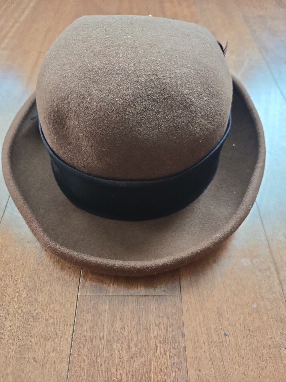 Vintage Bollman & Co Ladies Taupe Hat Doeskin Felt 100% Wool